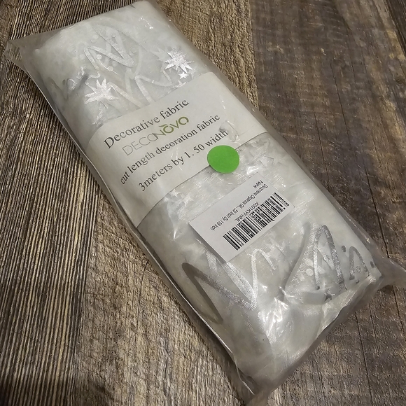 Other - Decorative White Fabric with Silver Accents